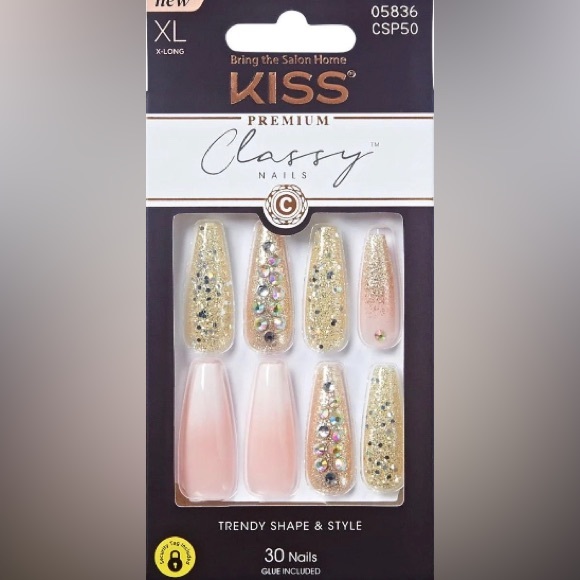 KISS 3D Premium Classy “Be•You•Tiful” Glam Bejeweled Gel Nail Kit - Picture 6 of 8